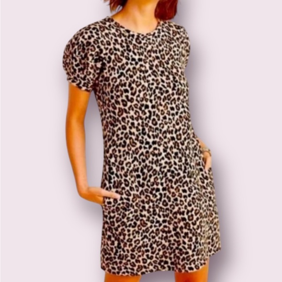 Velvet by Graham & Spencer Dresses & Skirts - Velvet By Graham & Spencer Anthropologie Leopard Print Dress Women XS Maximalist